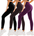SINOPHANT 3 Pack Leggings for Women - High Waisted Buttery Soft Yoga Pants for Workout Athletic Sports