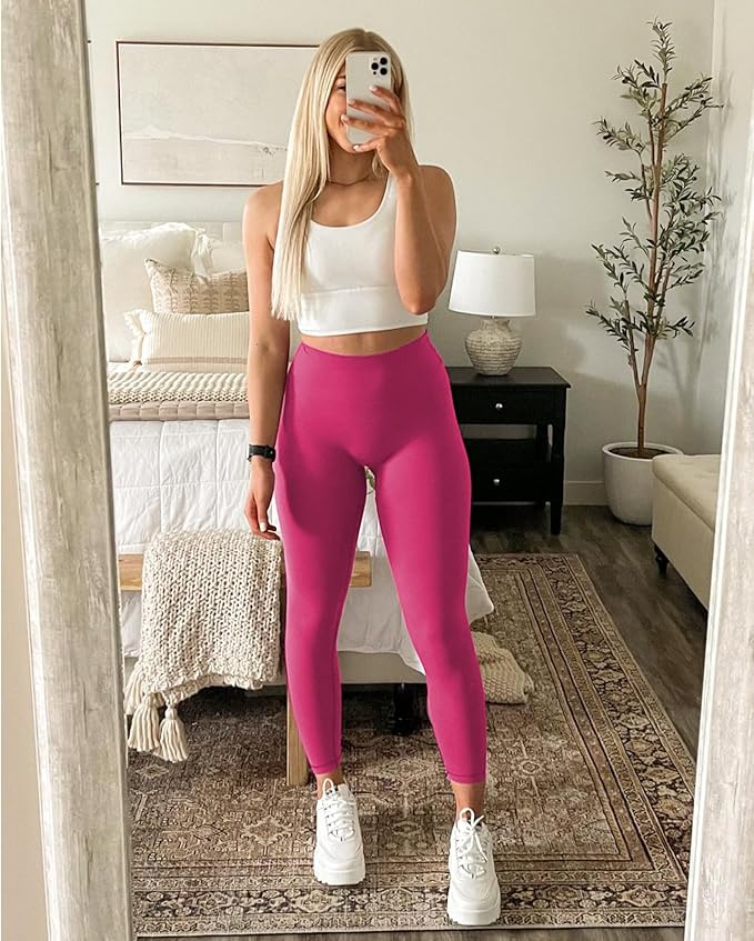 FULLSOFT Buttery Soft Leggings for Women - High Waisted Tummy Control No See Through Workout Yoga Cycling Tights Pants