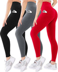 Blisset 3 Pack High Waisted Leggings for Women with Pockets Soft Active Tummy Control Pants for Yoga Running & Daily Wear