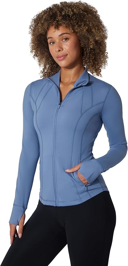 Yogalicious Womens Ultra Soft Lightweight Full Zip Yoga Jacket with Pockets