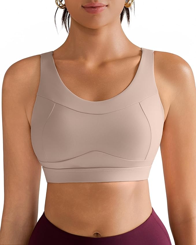 RUNNING GIRL High Impact Sports Bras for Women,Racerback Running Bra Workout Crop Tank Tops Longline Sports Bra Push up