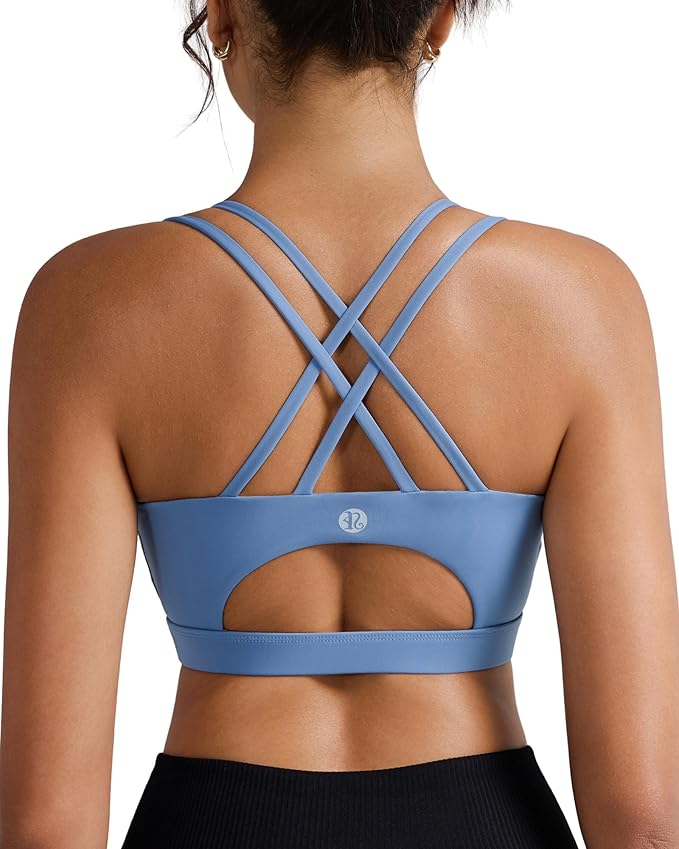 RUNNING GIRL Sports Bras for Women,Padded Sports Bra Tank Top Sexy Crisscross Back High Impact Longline Workout Yoga Bra