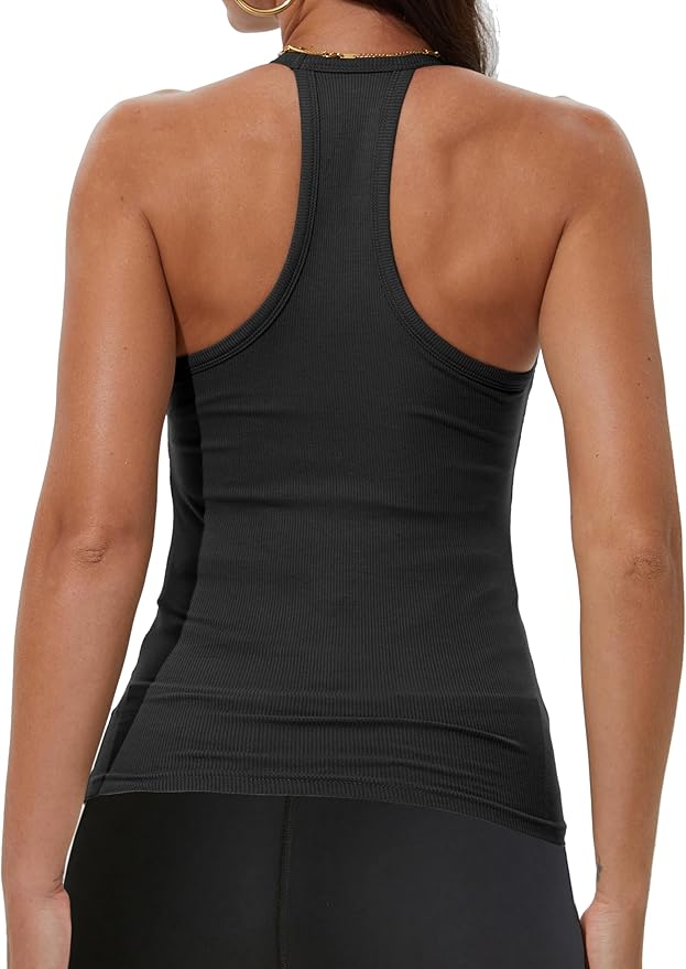 iGENJUN Workout Tops for Women Racerback Basic Tank Summer 2026 Camisole V Neck Slim Fit Ribbed Sleeveless