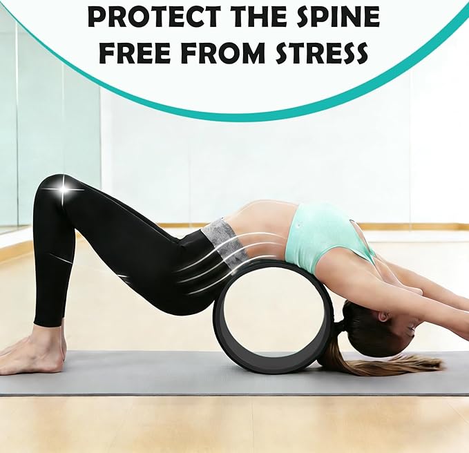 NGT Yoga Wheel 13 inch Yoga Wheel for Back Pain Strongest and Most Comfortable Dharma Yoga Prop Wheel with Free Yoga Bands