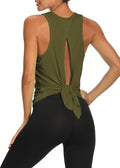 Bestisun Workout Tank Tops Open Back Yoga Exercise Shirts Tie Back Athletic Clothes for Women