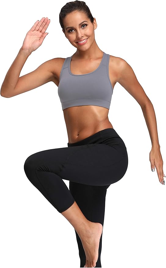 Oalka Women's Racerback Sports Fitness Support Workout Running Bras