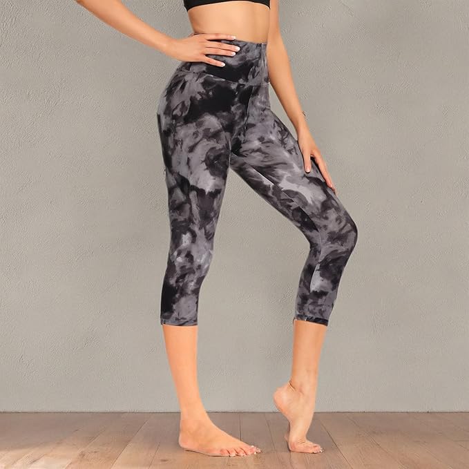 GAYHAY High Waisted Capri Leggings for Women - Soft Slim Yoga Pants for Running Cycling Workout