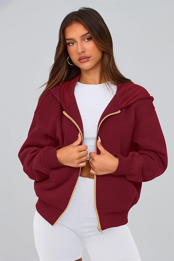 PRETTYGARDEN Hoodies for Women Sweatshirt Zip Up Hoodie Fall Fashion 2026 Trendy Long Sleeve Jackets Winter Clothing Outfits