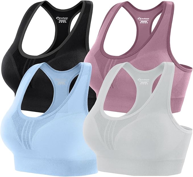Heathyoga High Impact Sports Bras for Women High Support Padded Sports Bra Pack Racerback Bras for Women Workout Bra Sets