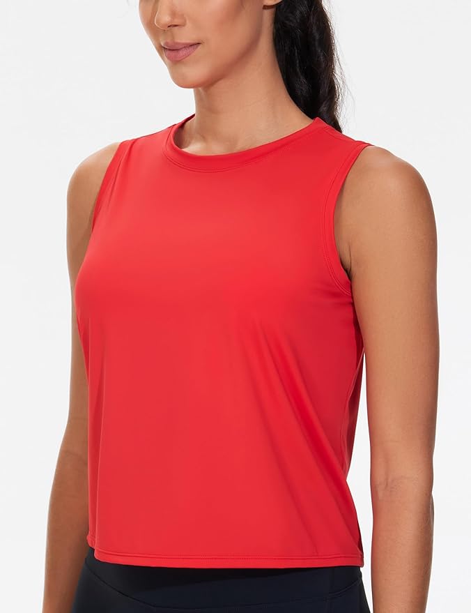 Dragon Fit Womens Ice Silk Workout Tank Tops Sleeveless Cropped Yoga Shirt for Running Gym Summer