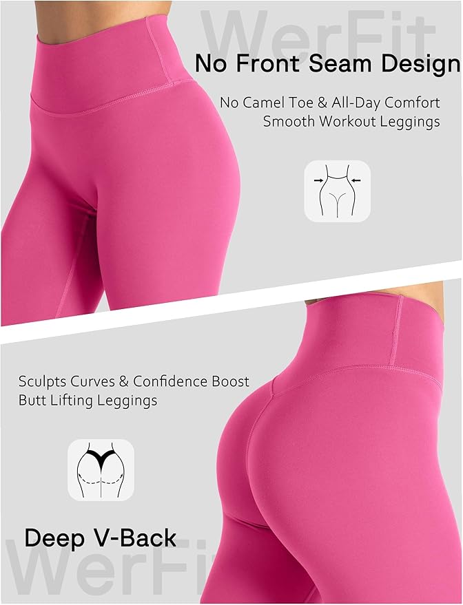 Unthewe Naked-Feel No Front Seam Leggings for Women - High Waisted Buttery Soft Workout Yoga Pants 25"