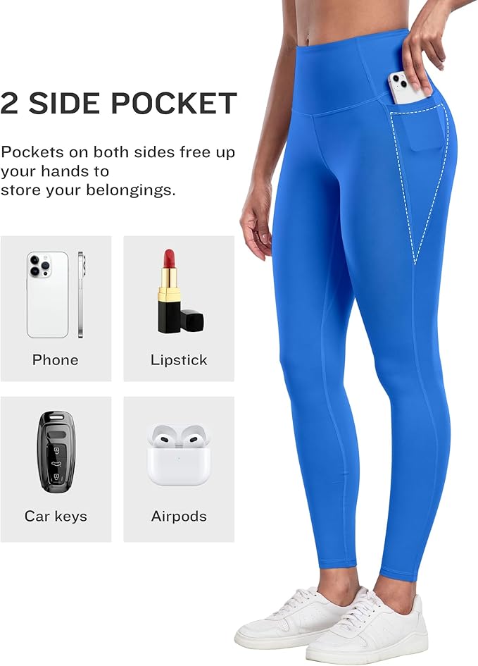 LZYVOO Leggings with Pockets for Women, 6 Packs Soft High Waisted Tummy Control Workout Yoga Pants