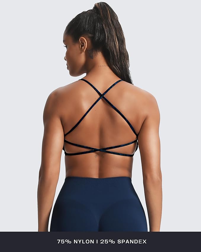 Aoxjox Women's Workout Sports Bras Fitness Trinity Ivy Low Impact Bra Yoga Crop Tank