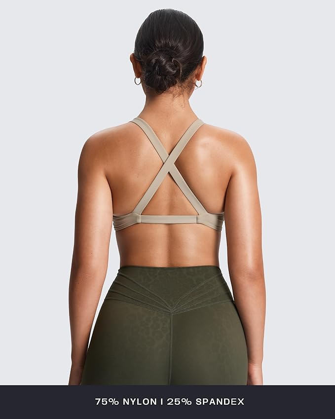 Aoxjox Women's Workout Sports Bras Fitness Satara Low Impact Bra Yoga Crop Tank