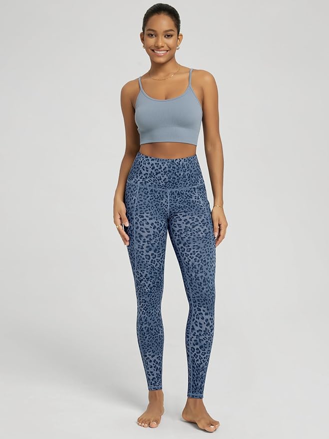 ODODOS Women's High Waisted Yoga Leggings with Pockets, Tummy Control Non See Through Workout Athletic Running Yoga Pants
