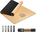 HAPBEAR Large Cork Yoga Mat - 72"x36" Wide Non-Slip for Home Workout, Yoga, Pilates & Stretching - 6mm Cushioned Support - Eco-Friendly & Durable - Bonus Resistance Bands & Carry Bag Included