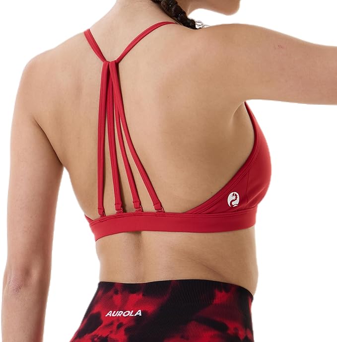 AUROLA Mercury Workout Sports Bras Women Athletic Removable Padded Backless Strapy Minimal Crop Top