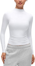 CRZ YOGA Softembrace Mock Neck Long Sleeve Shirts for Women - Casual Going Out Comfort Tops Soft Fitted Layer Underwear Tees