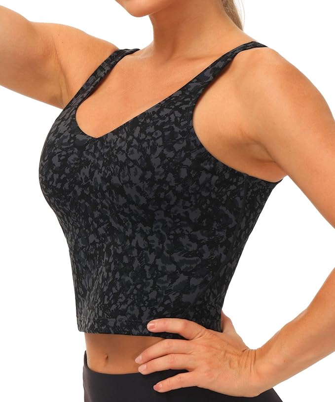 THE GYM PEOPLE Womens' Sports Bra Longline Wirefree Padded with Medium Support