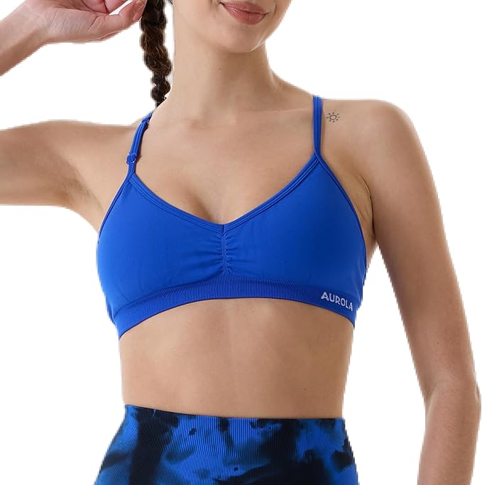AUROLA Mercury Workout Sports Bras Women Athletic Removable Padded Backless Strapy Minimal Crop Top