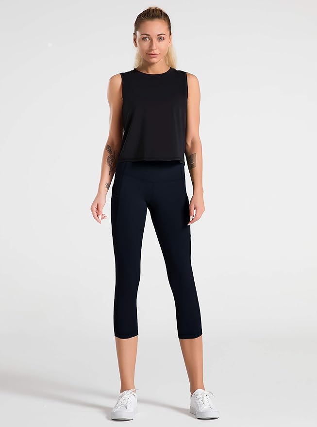 Dragon Fit High Waist Yoga Leggings with 3 Pockets,Tummy Control Workout Running 4 Way Stretch Yoga Pants