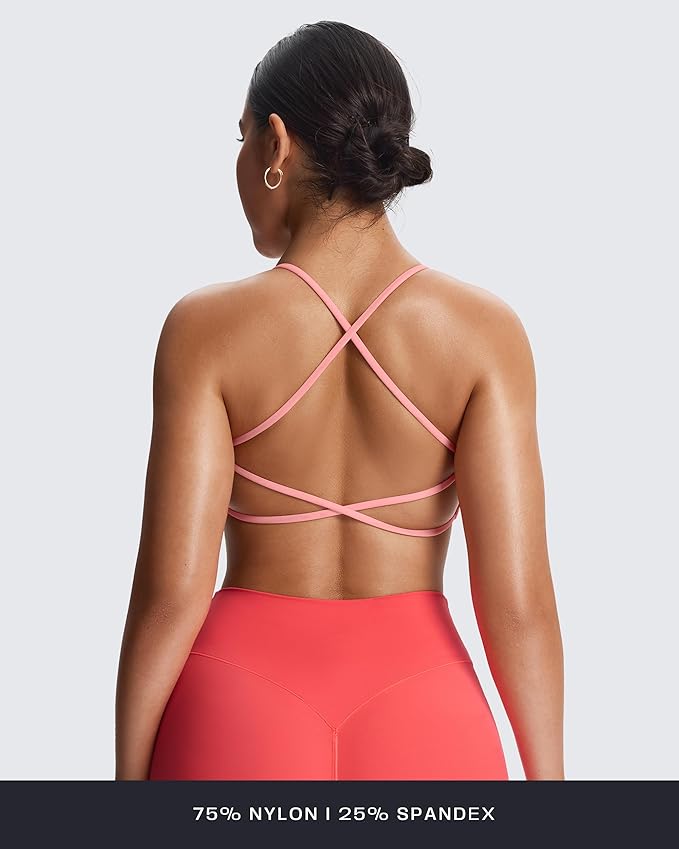 Aoxjox Women's Workout Sports Bras Fitness Trinity Ivy Low Impact Bra Yoga Crop Tank
