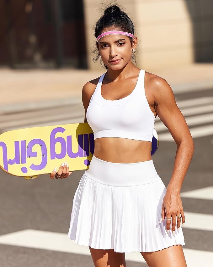 RUNNING GIRL Sports Bra for Women, Molded Cup High Impact Sports Bras for Women with Sewn in Pads