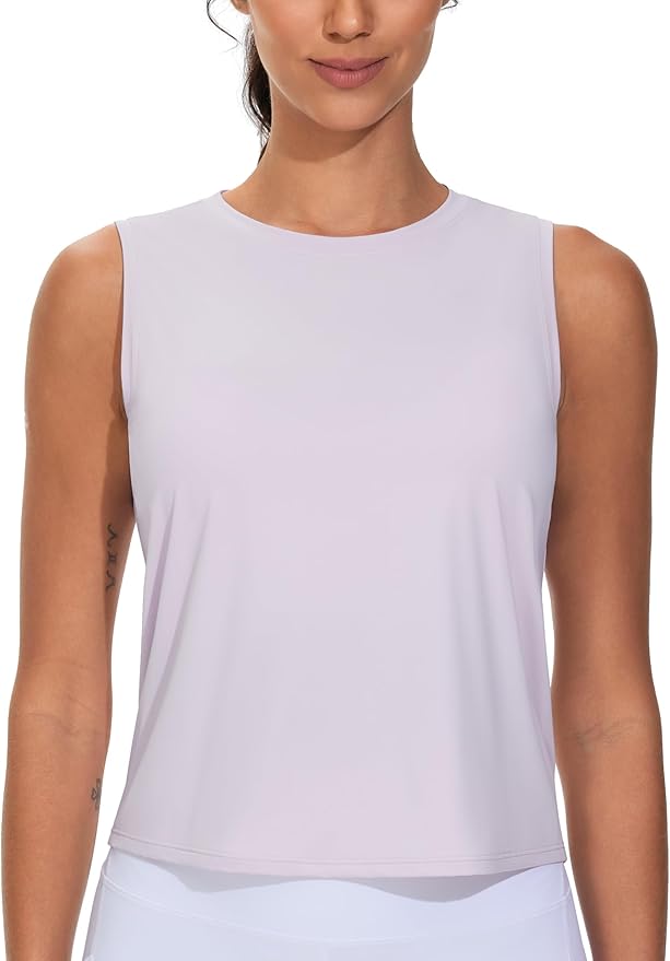 Dragon Fit Womens Ice Silk Workout Tank Tops Sleeveless Cropped Yoga Shirt for Running Gym Summer