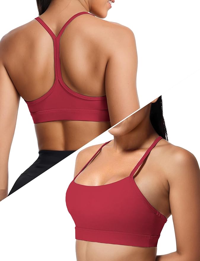 Buauty Sports Bra for Women, Y Back Light Support Workout Bra with Removable Pads for Yoga Pilates Gym