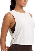 CRZ YOGA Pima Cotton Large Armhole Tank Tops for Women - Workout Sport Athletic Yoga Running Gym Loose Crop Sleeveless Shirts