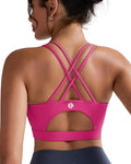 RUNNING GIRL Sports Bras for Women,Padded Sports Bra Tank Top Sexy Crisscross Back High Impact Longline Workout Yoga Bra
