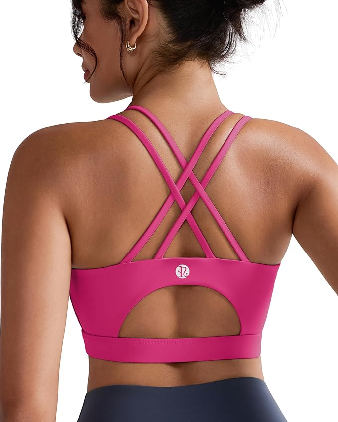 RUNNING GIRL Sports Bras for Women,Padded Sports Bra Tank Top Sexy Crisscross Back High Impact Longline Workout Yoga Bra