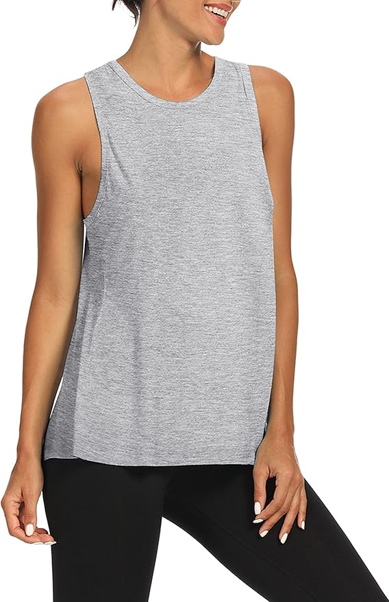 Bestisun Workout Tank Tops Open Back Yoga Exercise Shirts Tie Back Athletic Clothes for Women