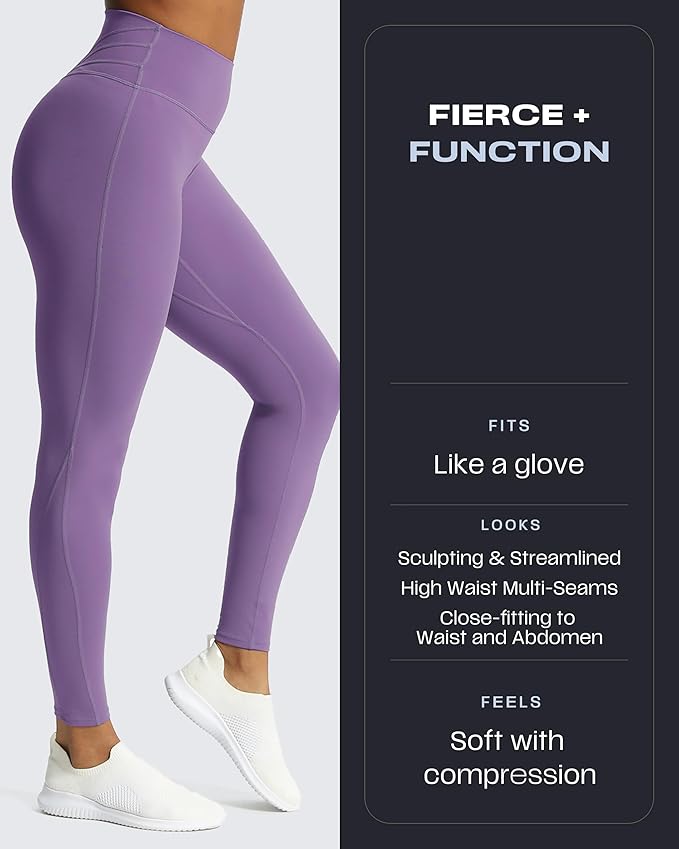 Aoxjox High Waisted Workout Leggings for Women Trinity Yoga Pants 26.5"