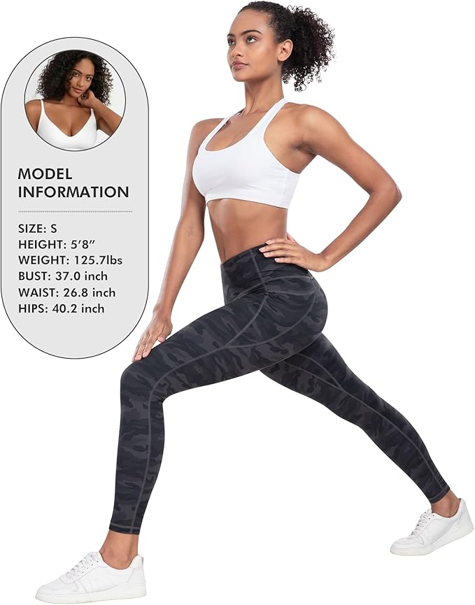 LZYVOO Leggings with Pockets for Women, 6 Packs Soft High Waisted Tummy Control Workout Yoga Pants