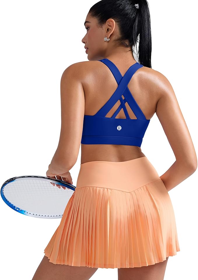 RUNNING GIRL Sports Bras for Women,Padded Strappy Sports Bras Criss-Cross Back Medium Support Sports Bras with Removable Cups