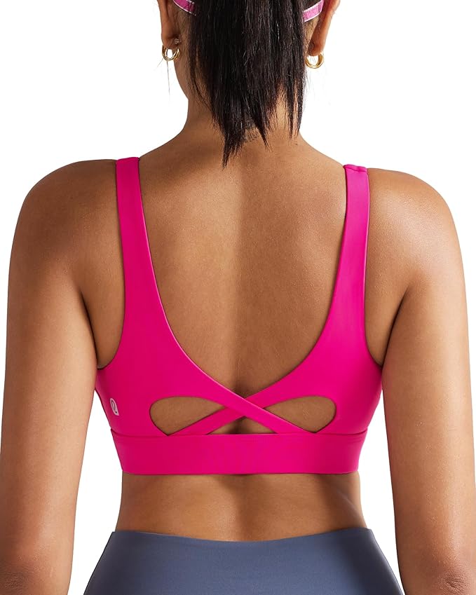 RUNNING GIRL Sports Bra for Women High Support, Molded Cup High Impact Sports Bras with Sewn in Pads Workout Running Bra