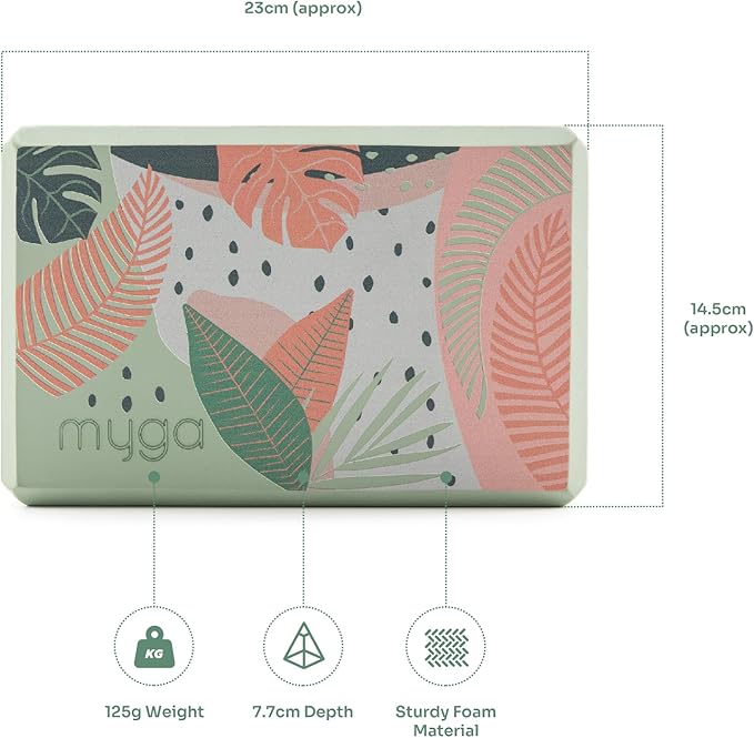 MYGA Yoga Block,Lightweight EVA Foam Yoga Brick,High Density Non-Slip Block for Yoga Poses, Pilates, Balance and Flexibility