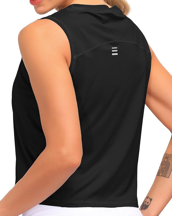 Dragon Fit Womens Ice Silk Workout Tank Tops Sleeveless Cropped Yoga Shirt for Running Gym Summer