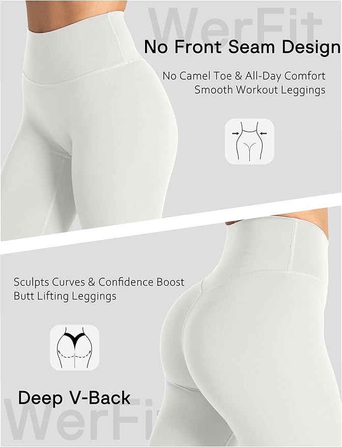 Unthewe Naked-Feel No Front Seam Leggings for Women - High Waisted Buttery Soft Workout Yoga Pants 25"