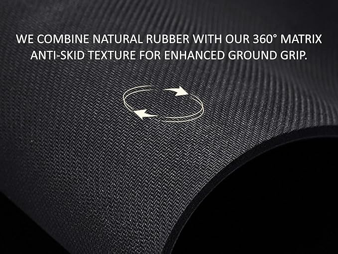 Premium Yoga Mat - 5mm Thick, Extra Wide & Long, Non-Slip Natural Rubber Base & PU Top, Anti-Tear, Ideal for Yoga, Pilates, and Fitness.