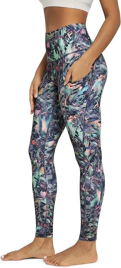 ODODOS Women's High Waisted Yoga Leggings with Pockets, Tummy Control Non See Through Workout Athletic Running Yoga Pants