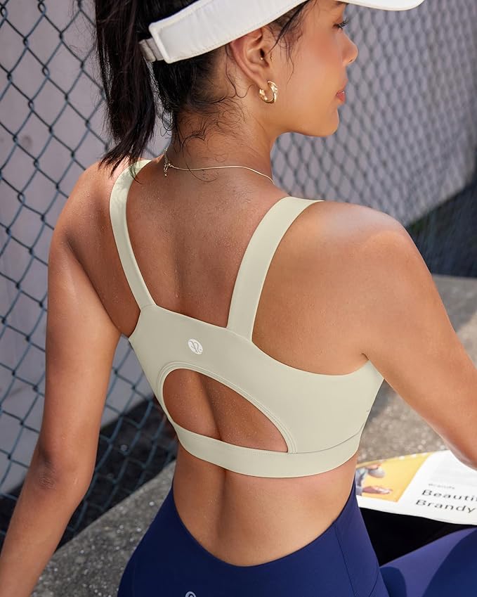 RUNNING GIRL High Impact Sports Bras for Women,Racerback Running Bra Workout Crop Tank Tops Longline Sports Bra Push up