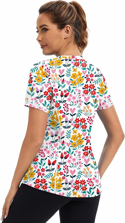 AVOOGUE Women's Short Sleeve Workout Tops Quick Dry Athletic UPF50+ Sun Protection Shirts Gym Hiking Running Yoga Clothes