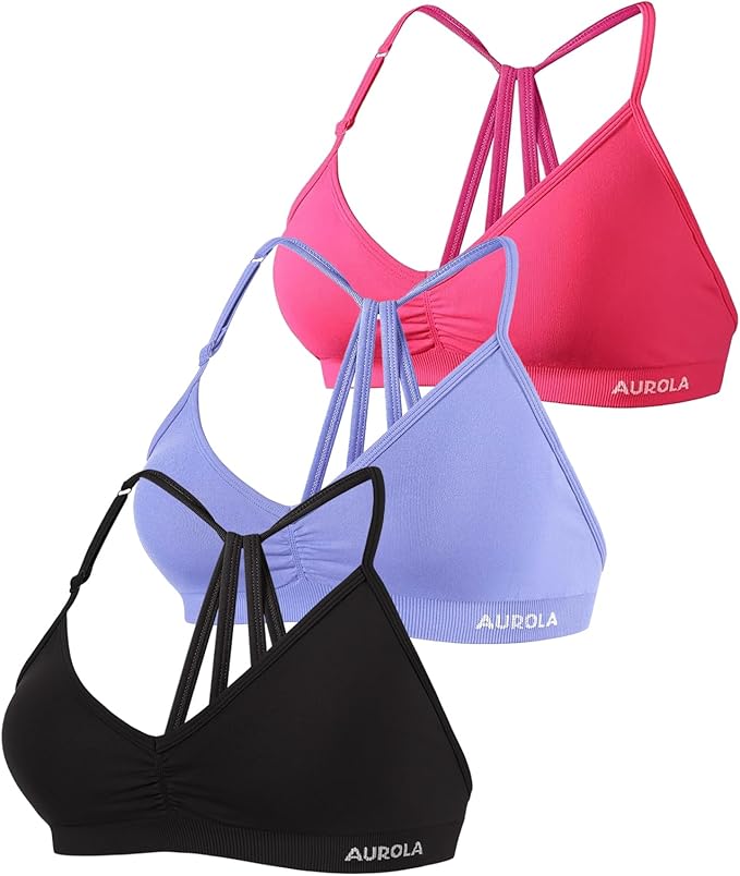 AUROLA Mercury Workout Sports Bras Women Athletic Removable Padded Backless Strapy Minimal Crop Top