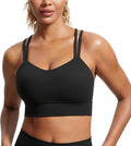 CRZ YOGA Softness Mold Butterluxe Strappy Longline Sports Bras for Women - Double Spaghetti Strap Workout Yoga Crop Top