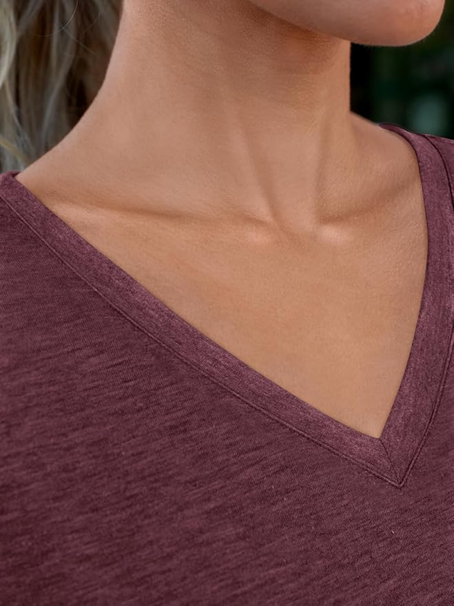 AUTOMET T-Shirts Short Sleeve V Neck Tees Tops for Women Fashion Trendy Lightweight Soft Casual Summer Outfits Clothes 2026
