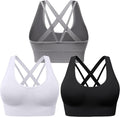 Evercute Sports Bras for Women Padded Medium Support Criss Cross Strappy Bra Seamless High Impact Yoga Exercise Athletic Bras