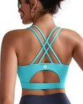 RUNNING GIRL Sports Bras for Women,Padded Sports Bra Tank Top Sexy Crisscross Back High Impact Longline Workout Yoga Bra