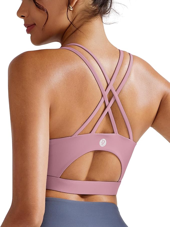 RUNNING GIRL Sports Bras for Women,Padded Sports Bra Tank Top Sexy Crisscross Back High Impact Longline Workout Yoga Bra